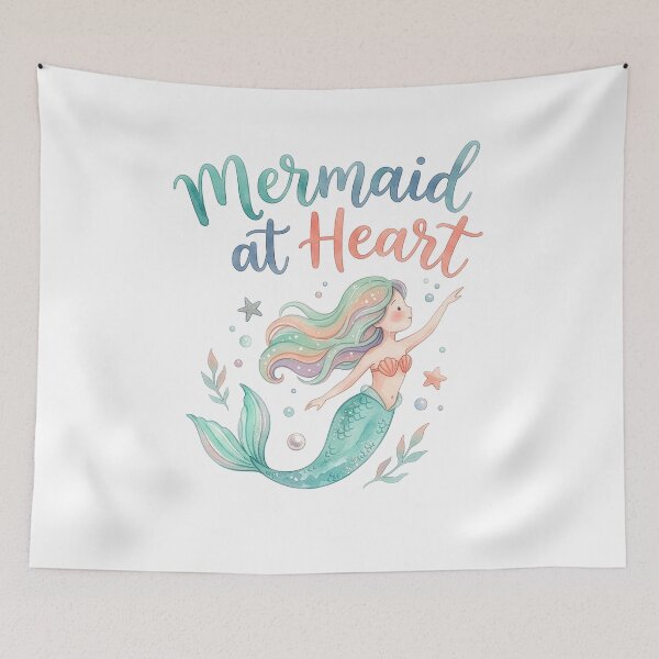 Item preview, Mermaid at Heart Watercolor Quote Design designed and sold by Rutvain.