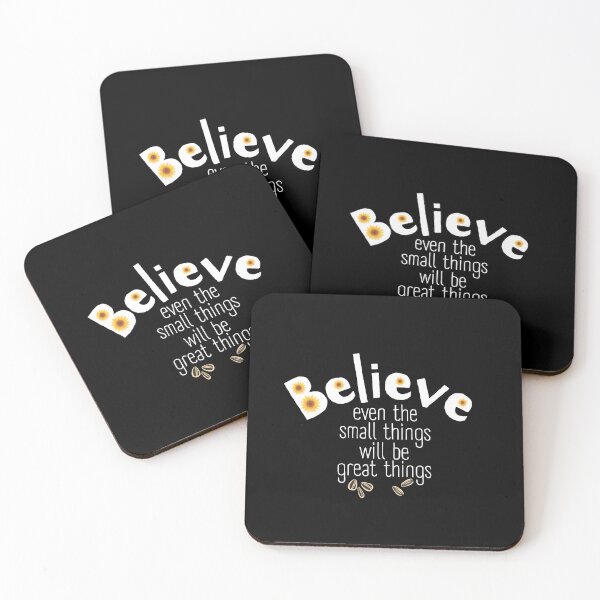 Item preview, Believe in Small Things Yellow Sunflower Positive Quote designed and sold by SunandShade.