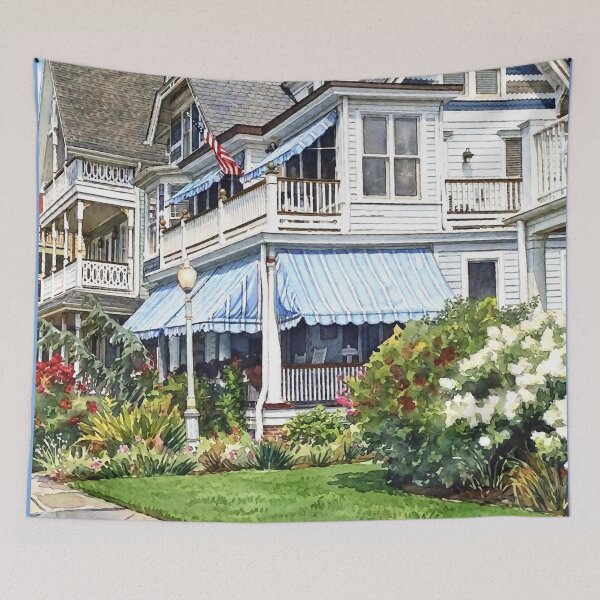 Item preview, Ocean Grove NJ – House With Blue Awning designed and sold by Susan Savad.
