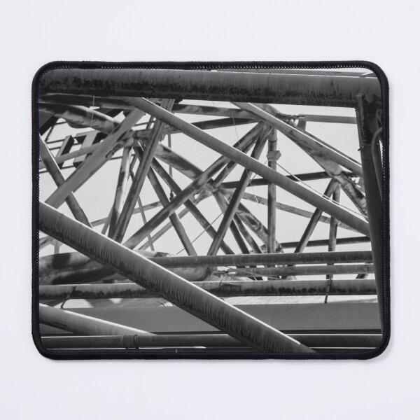 Item preview, Black And White Industrial Steel Scaffolding And Lattice Framework With Pipes And Rust Texture designed and sold by Nmallia.