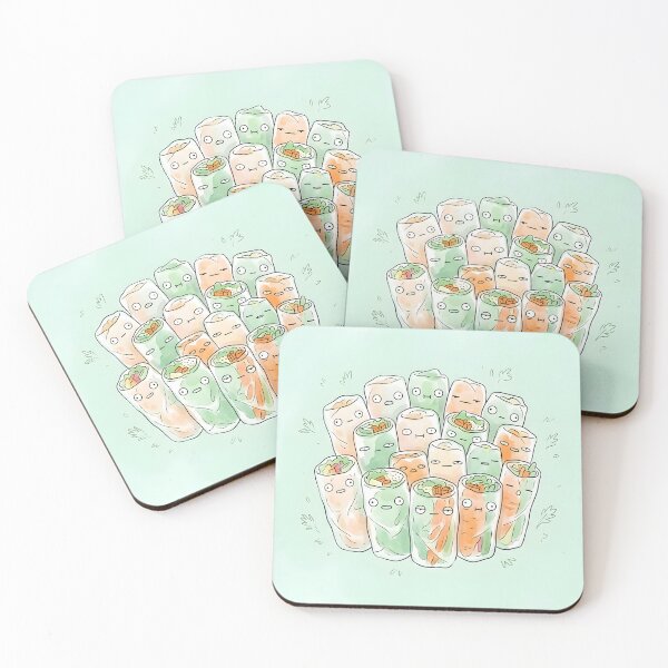 Item preview, Cute Spring Rolls Pile Kawaii Asian Food Illustration designed and sold by DuckOddity.