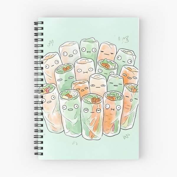 Item preview, Cute Spring Rolls Pile Kawaii Asian Food Illustration designed and sold by DuckOddity.