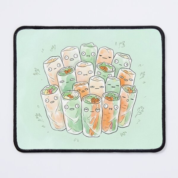 Item preview, Cute Spring Rolls Pile Kawaii Asian Food Illustration designed and sold by DuckOddity.