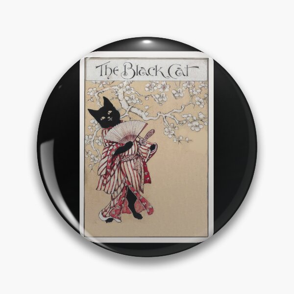 Item preview, The black cat in Japan at cherry blossom time designed and sold by stevepaint.