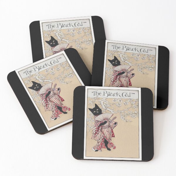 Item preview, The black cat in Japan at cherry blossom time designed and sold by stevepaint.