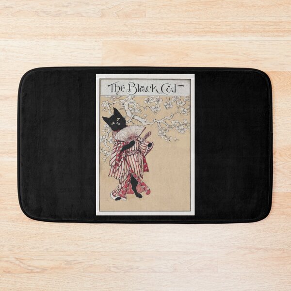 Item preview, The black cat in Japan at cherry blossom time designed and sold by stevepaint.