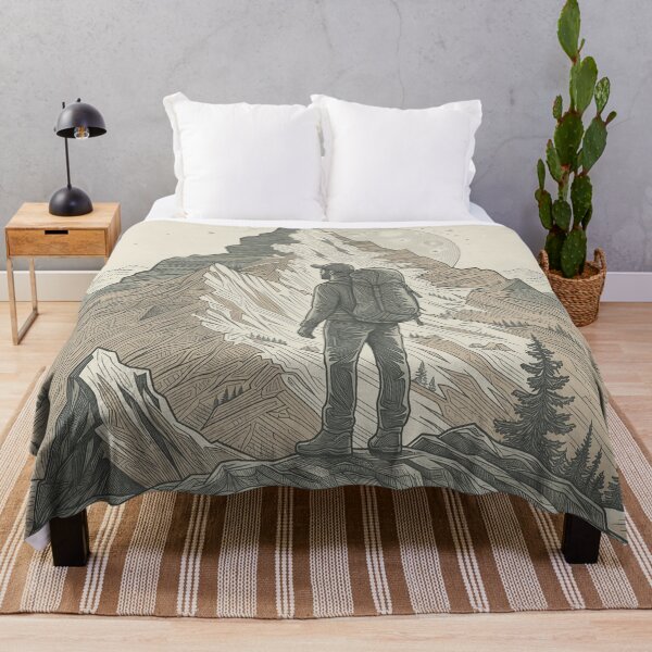 Item preview, Social Distancing Champion Funny Introvert Mountain Hiker Backpacker Vintage Art designed and sold by MarCinu Art.