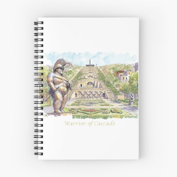 Item preview, Yerevan Cascade Warrior Fernando Botero Sculpture Watercolor Art designed and sold by NareArt.