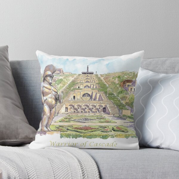 Item preview, Yerevan Cascade Warrior Fernando Botero Sculpture Watercolor Art designed and sold by NareArt.