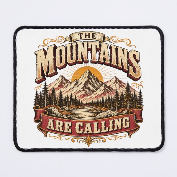 Item preview, The Mountain Are Calling Vintage Woodcut Adventure designed and sold by Vision Crafted.
