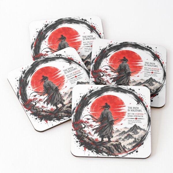 Item preview, Red Sun Samurai – Japanese Warrior on Mountain designed and sold by Srijan-studio.