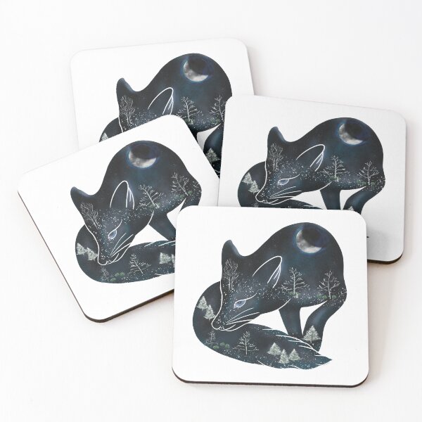 Item preview, Snowy Winter Fox | Midnight | Quiet Magic of Nature Winter Series designed and sold by Winooski Designs.