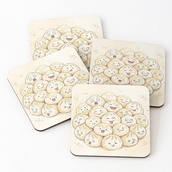 Item preview, Cute Steamed Flower Buns Kawaii Asian Bakery Illustration designed and sold by DuckOddity.