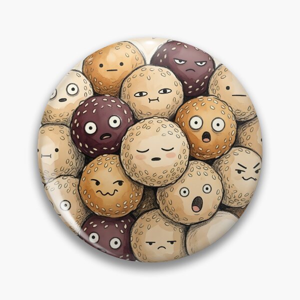 Item preview,  Cute Sesame Balls Jian Dui Kawaii Dim Sum Illustration designed and sold by DuckOddity.