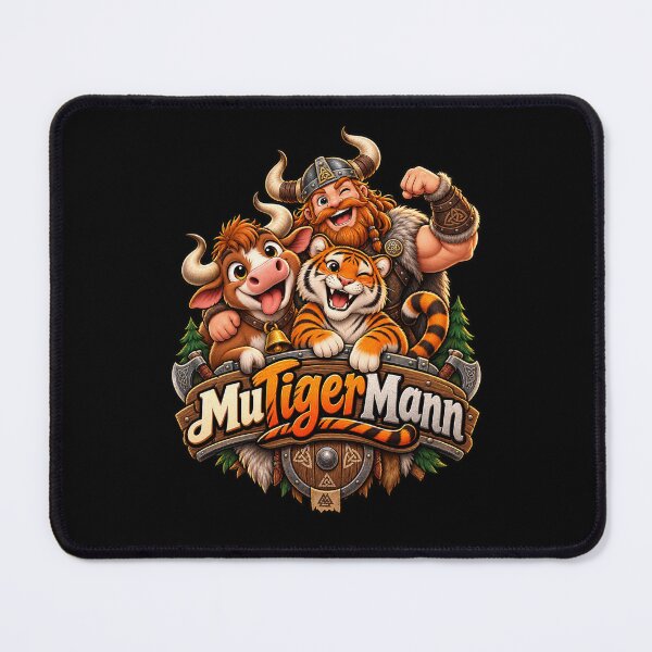 Item preview, MuTigerMann – A funny German pun with Viking, tiger and cow designed and sold by FreshPixelArt.