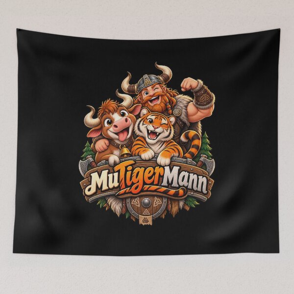 Item preview, MuTigerMann – A funny German pun with Viking, tiger and cow designed and sold by FreshPixelArt.
