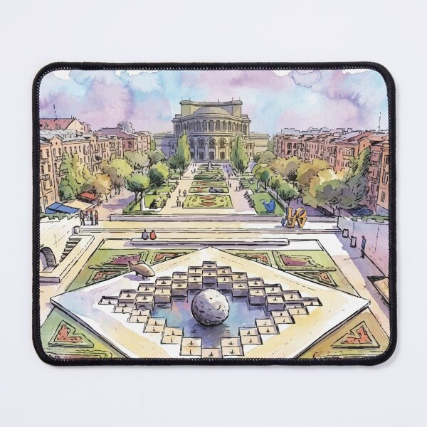 Item preview, Yerevan Cascade View to Opera Theater Armenia Watercolor Art designed and sold by NareArt.