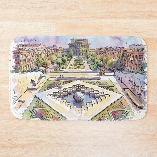 Item preview, Yerevan Cascade View to Opera Theater Armenia Watercolor Art designed and sold by NareArt.
