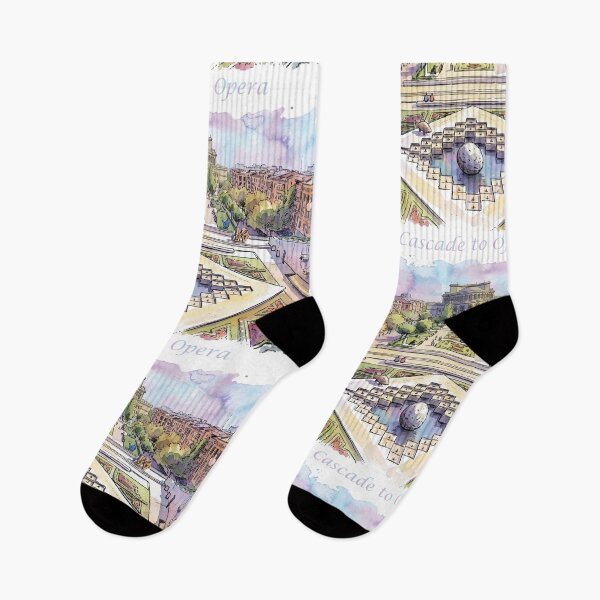 Item preview, Yerevan Cascade View to Opera Theater Armenia Watercolor Art designed and sold by NareArt.