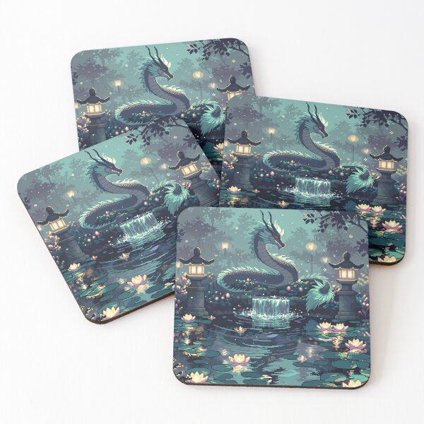 Item preview, Koi Dragon Moon Garden Pixel Art designed and sold by NijiWorld.