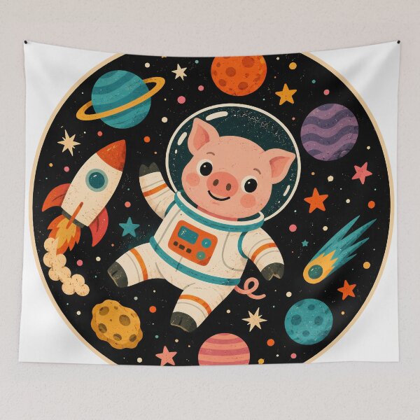 Item preview, Wall Art - Postcard - #5 - Cosmic Pig Explorer designed and sold by ForeverPrintsOK.