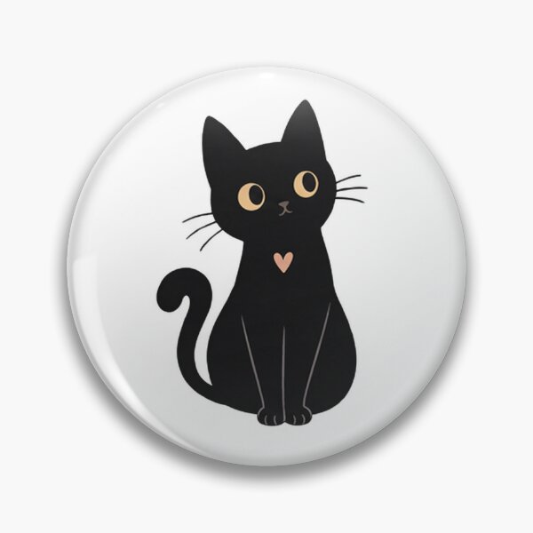 Item preview, Cute Black Cat with Pink Heart Kawaii Illustration for Cat Lovers designed and sold by SociallyDeadClub.
