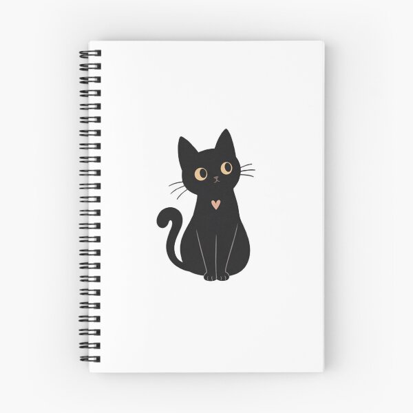 Item preview, Cute Black Cat with Pink Heart Kawaii Illustration for Cat Lovers designed and sold by SociallyDeadClub.