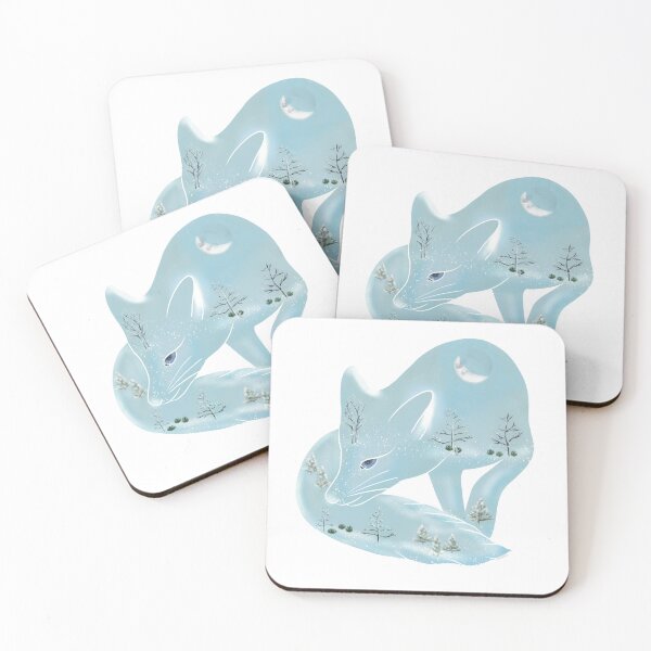 Item preview, Snowy Winter Fox | Ice Blue | Quiet Magic of Nature Winter Series designed and sold by Winooski Designs.