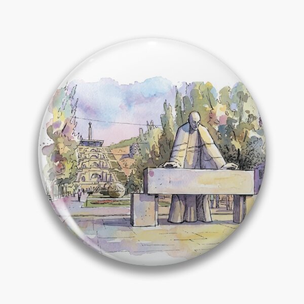 Item preview, Yerevan Cascade Alexander Tamanyan Monument Watercolor Art designed and sold by NareArt.