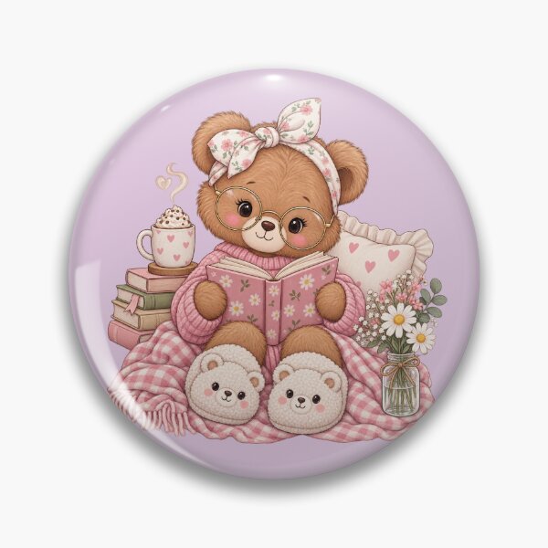 Item preview, Cozy Bookish Bear Reading designed and sold by PixelChaptersByKira.