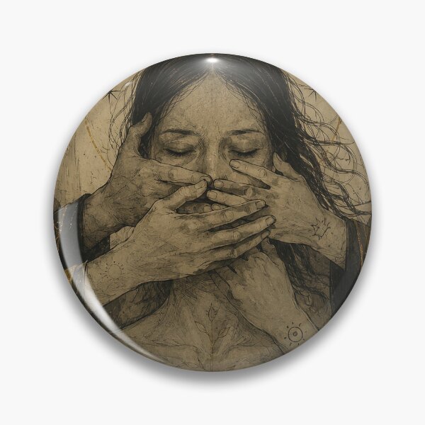 Item preview, The Silenced Truth – Surreal Woman Spiritual Portrait Art designed and sold by SacredLensV.