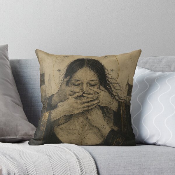 Item preview, The Silenced Truth – Surreal Woman Spiritual Portrait Art designed and sold by SacredLensV.