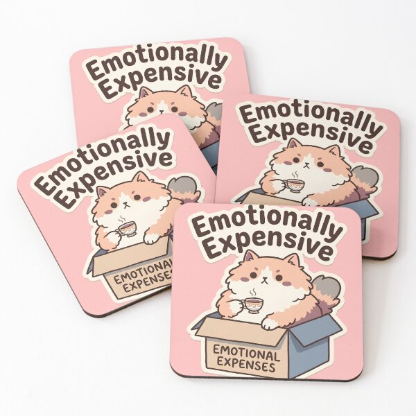 Item preview,  Emotionally Expensive Cat | Cute Kawaii Funny Cat Meme fluffy cat version designed and sold by kuwagatamushi.
