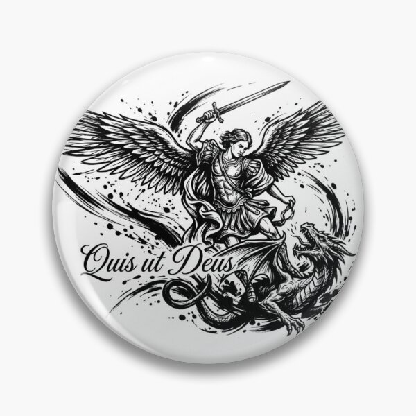 Item preview, Saint Michael the Archangel Quis Ut Deus White Background designed and sold by MantoSagrado.