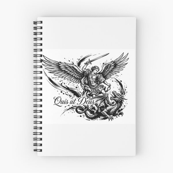 Item preview, Saint Michael the Archangel Quis Ut Deus White Background designed and sold by MantoSagrado.