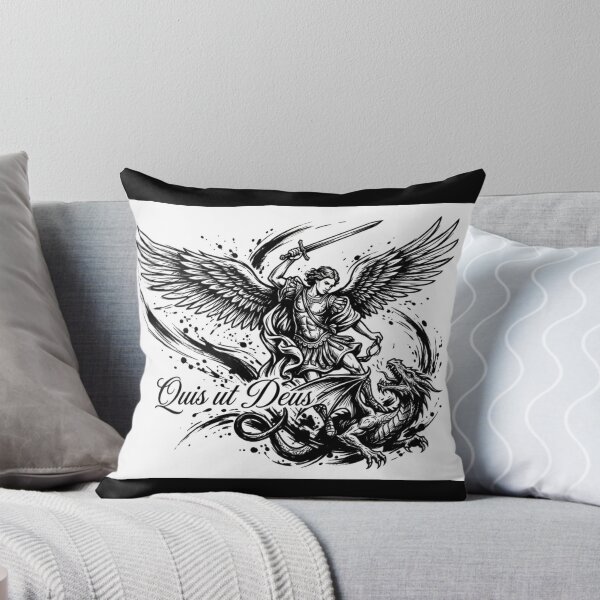 Item preview, Saint Michael the Archangel Quis Ut Deus White Background designed and sold by MantoSagrado.