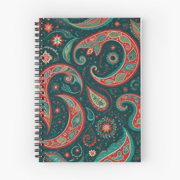 Item preview, Festive Teal and Red Paisley Pattern Art designed and sold by Harmonic_Layers.