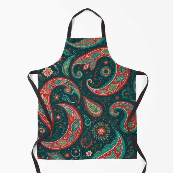 Item preview, Festive Teal and Red Paisley Pattern Art designed and sold by Harmonic_Layers.