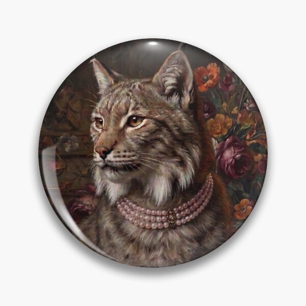 Item preview, Royal Lynx in Pearl Necklace designed and sold by The Real Beast Art.