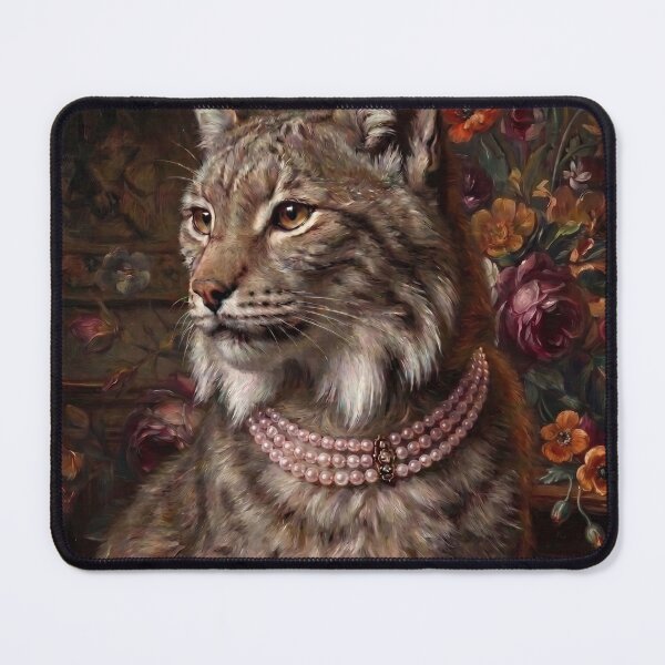 Artikelvorschau, Königlicher Luchs in Perlenkette entworfen und verkauft von The Real Beast Art.