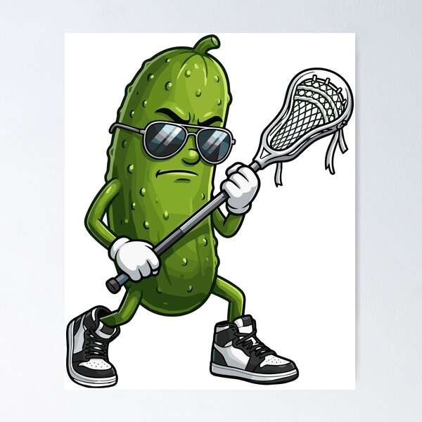 Item preview, Cool Pickle Lacrosse Player designed and sold by beoldfashioned.