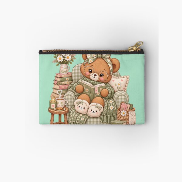 Item preview, Cozy Sage Reading Bear designed and sold by PixelChaptersByKira.