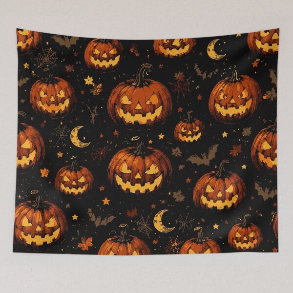 Item preview, Spooky Jack O Lantern Halloween Pattern designed and sold by Sunday.Supply.