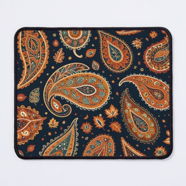 Item preview, Autumn Orange Paisley Dark Pattern designed and sold by Harmonic_Layers.