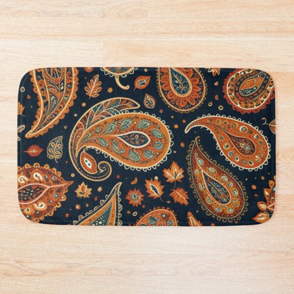 Item preview, Autumn Orange Paisley Dark Pattern designed and sold by Harmonic_Layers.