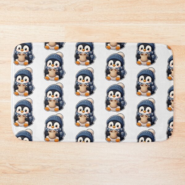 Item preview, Cozy Penguin with Coffee – Cute Winter Kawaii Sticker designed and sold by SakuraHQ.