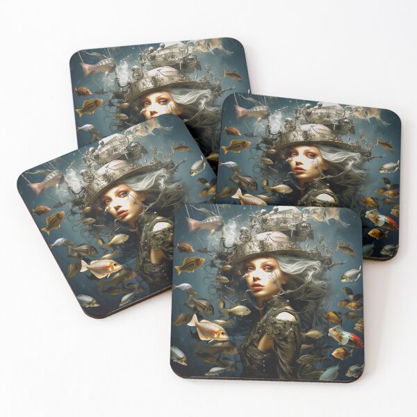 Item preview, Imaginary Surreal Worlds Fantasy Female With Swirling Fish designed and sold by DEC02.