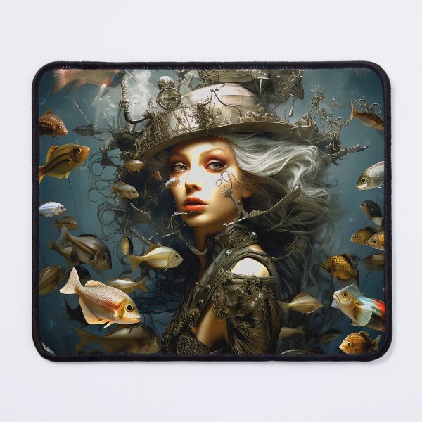 Item preview, Imaginary Surreal Worlds Fantasy Female With Swirling Fish designed and sold by DEC02.