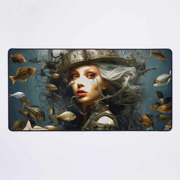 Item preview, Imaginary Surreal Worlds Fantasy Female With Swirling Fish designed and sold by DEC02.