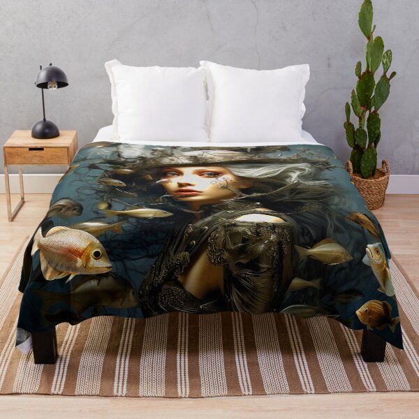 Item preview, Imaginary Surreal Worlds Fantasy Female With Swirling Fish designed and sold by DEC02.
